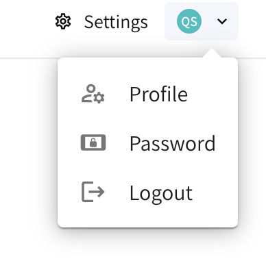 Account settings menu --quarter