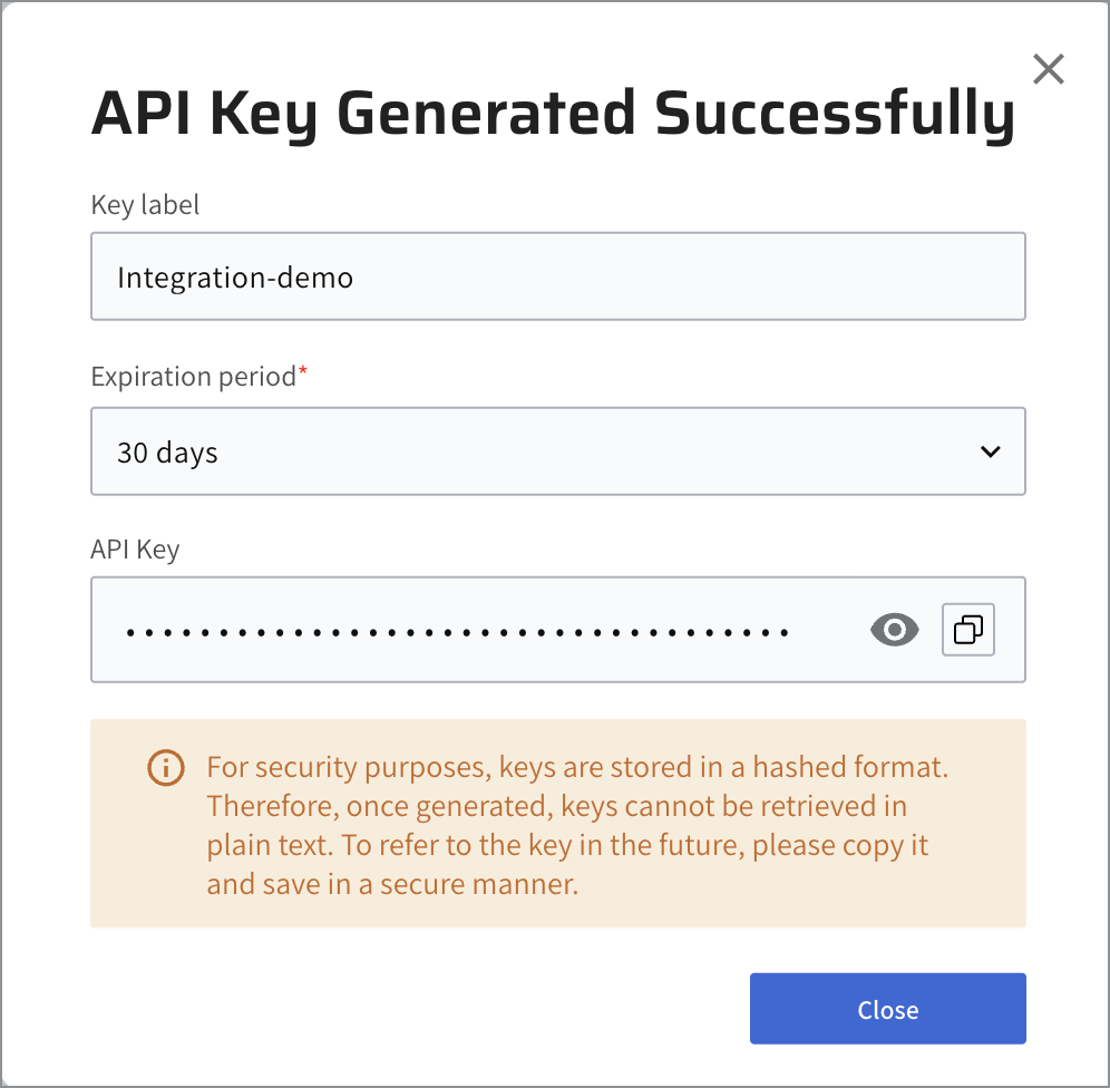 API key successful --half