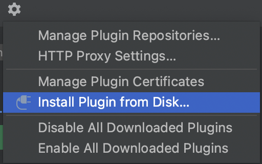 Install Plugin from disk --third