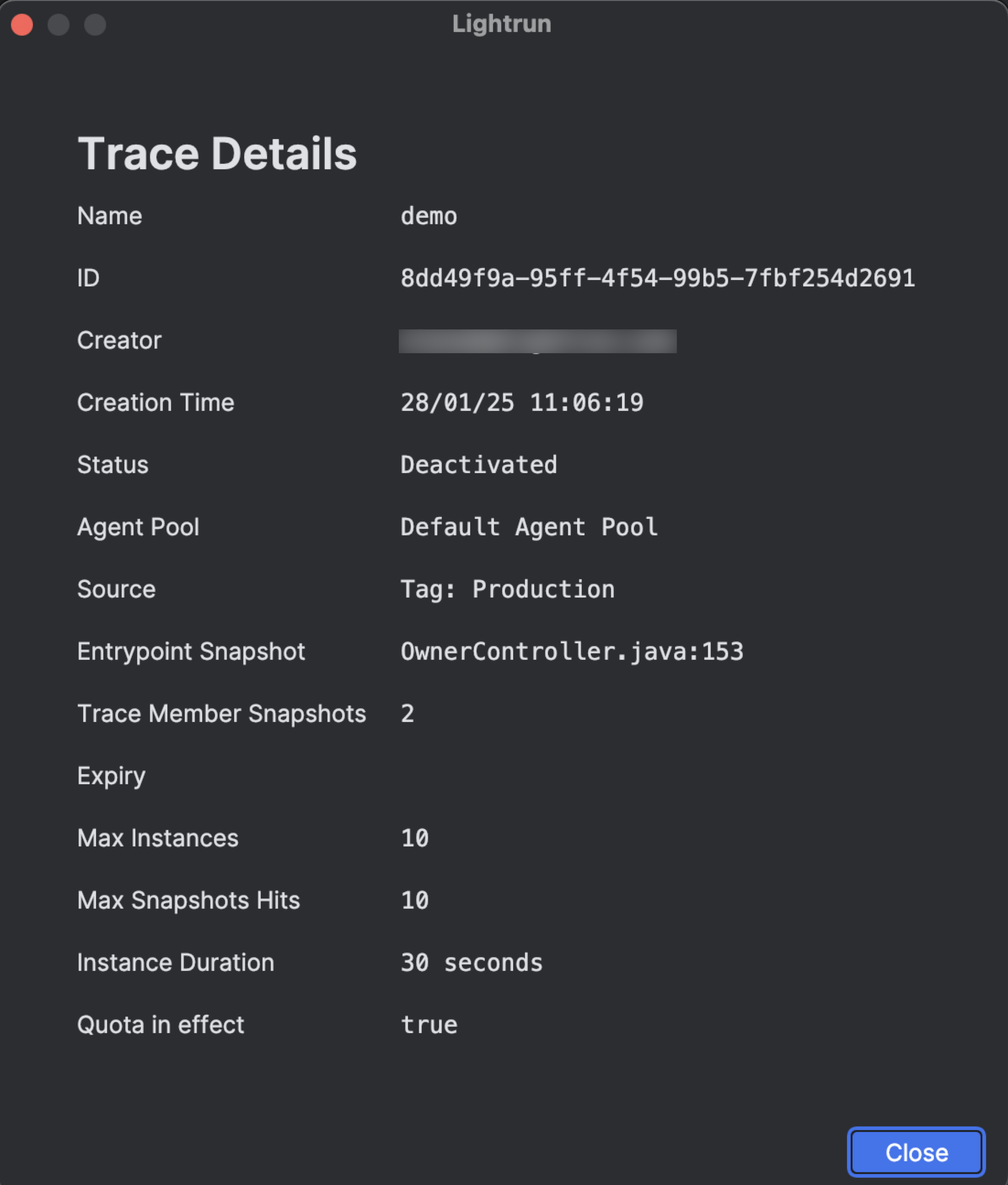 trace details ---half