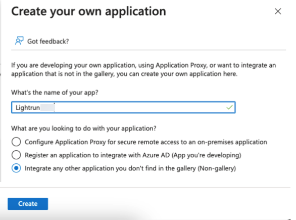 Create new application