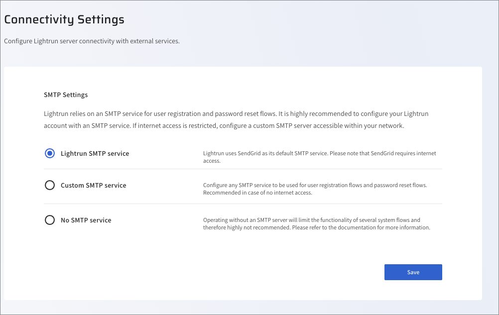 SMTP Service Settings