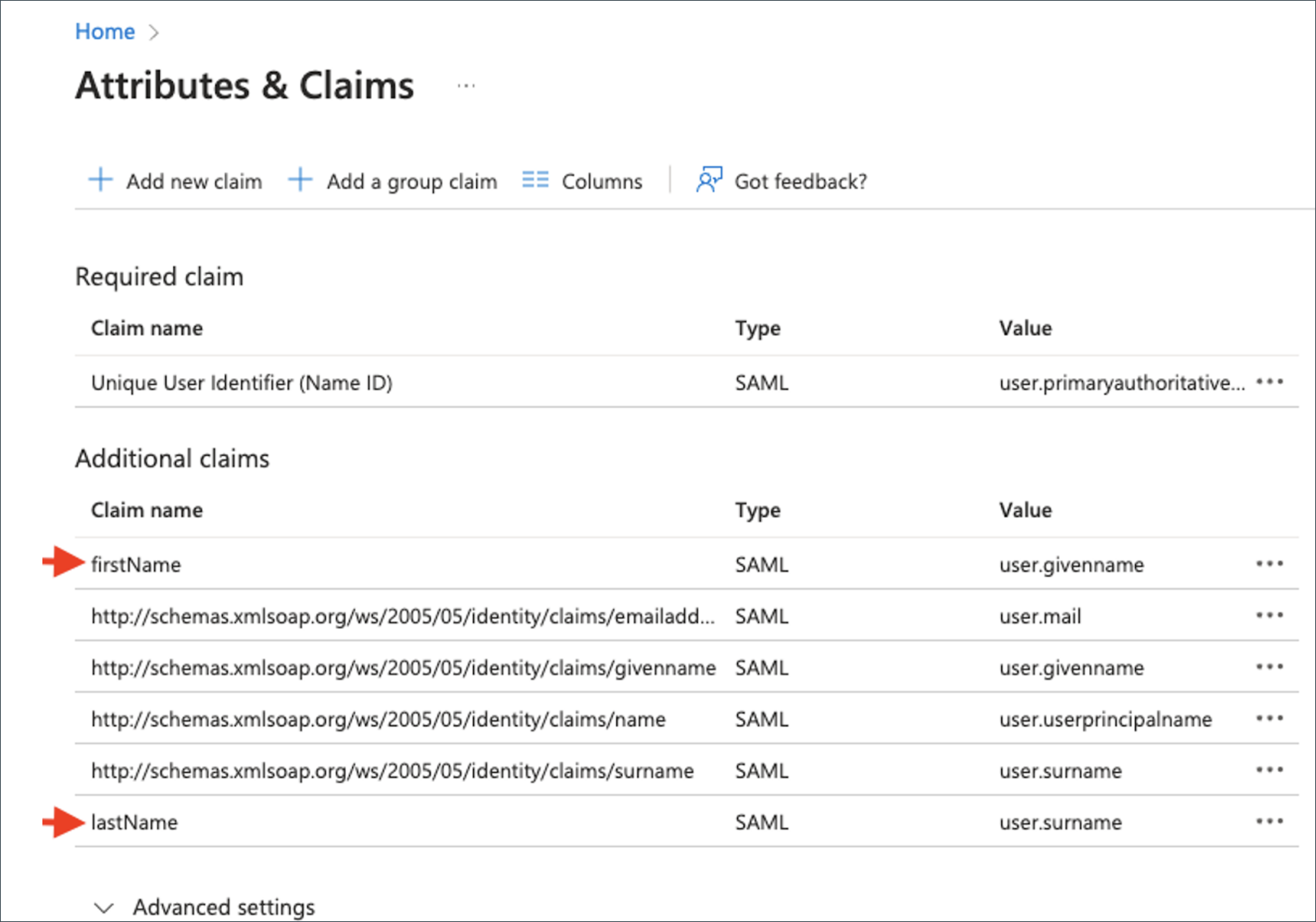 Attributes & Claims