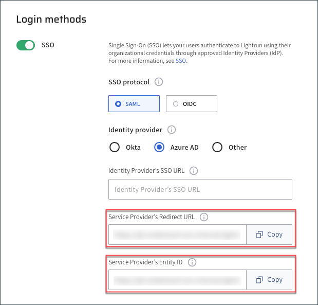 SSO SAML EntryID Copy