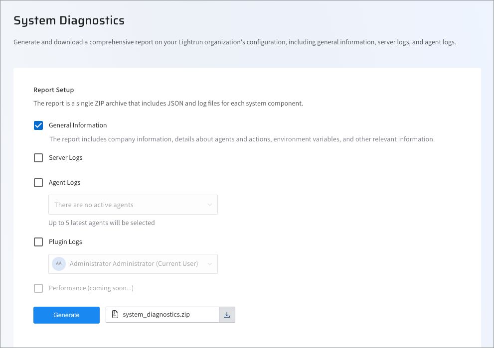 Generate System Diagnostics reports