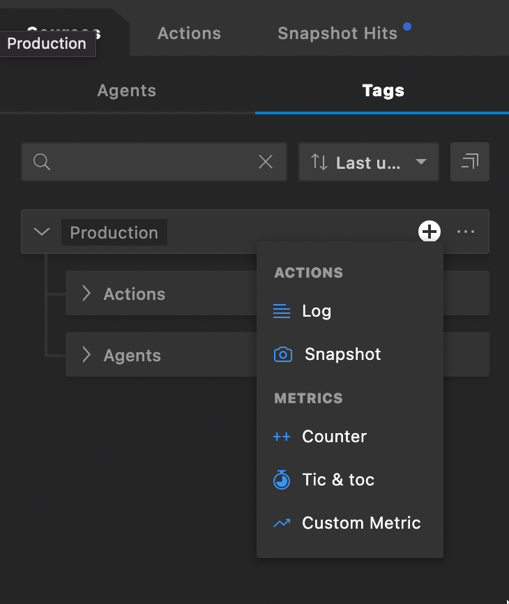 Tags add actions --half